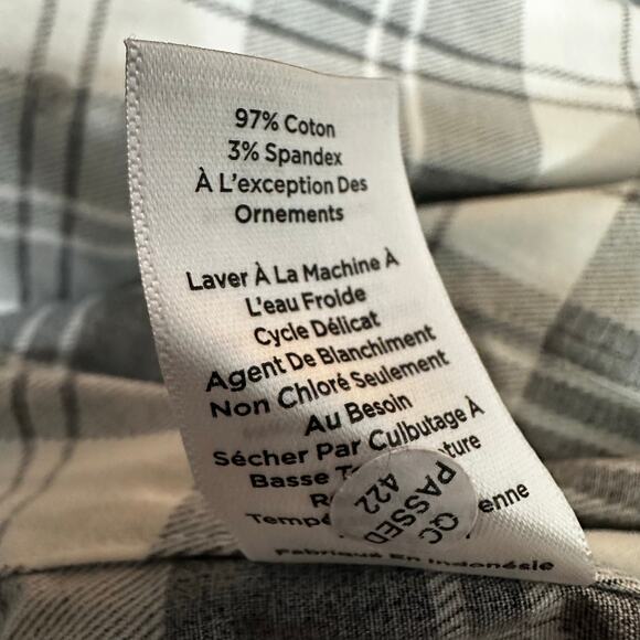 Talbots Plus Button Up Shirt Womens Plus Size 2X Black White Career Work Office - Picture 8 of 8